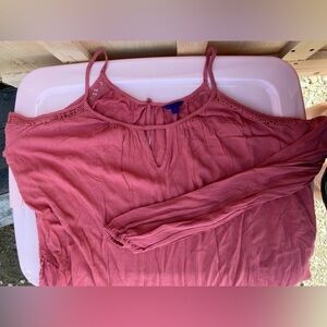 Aeropostale Coral Pink Cold Shoulder Top